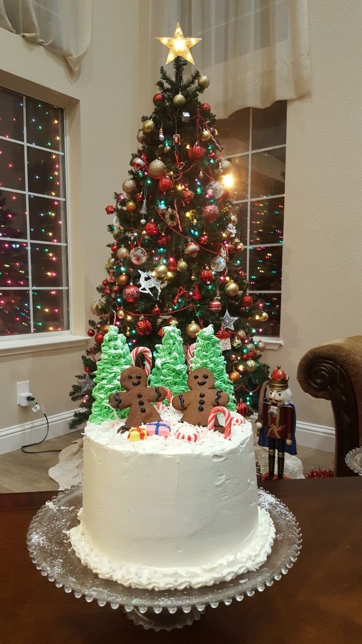 Chocolate peppermint winter wonderland layer cake