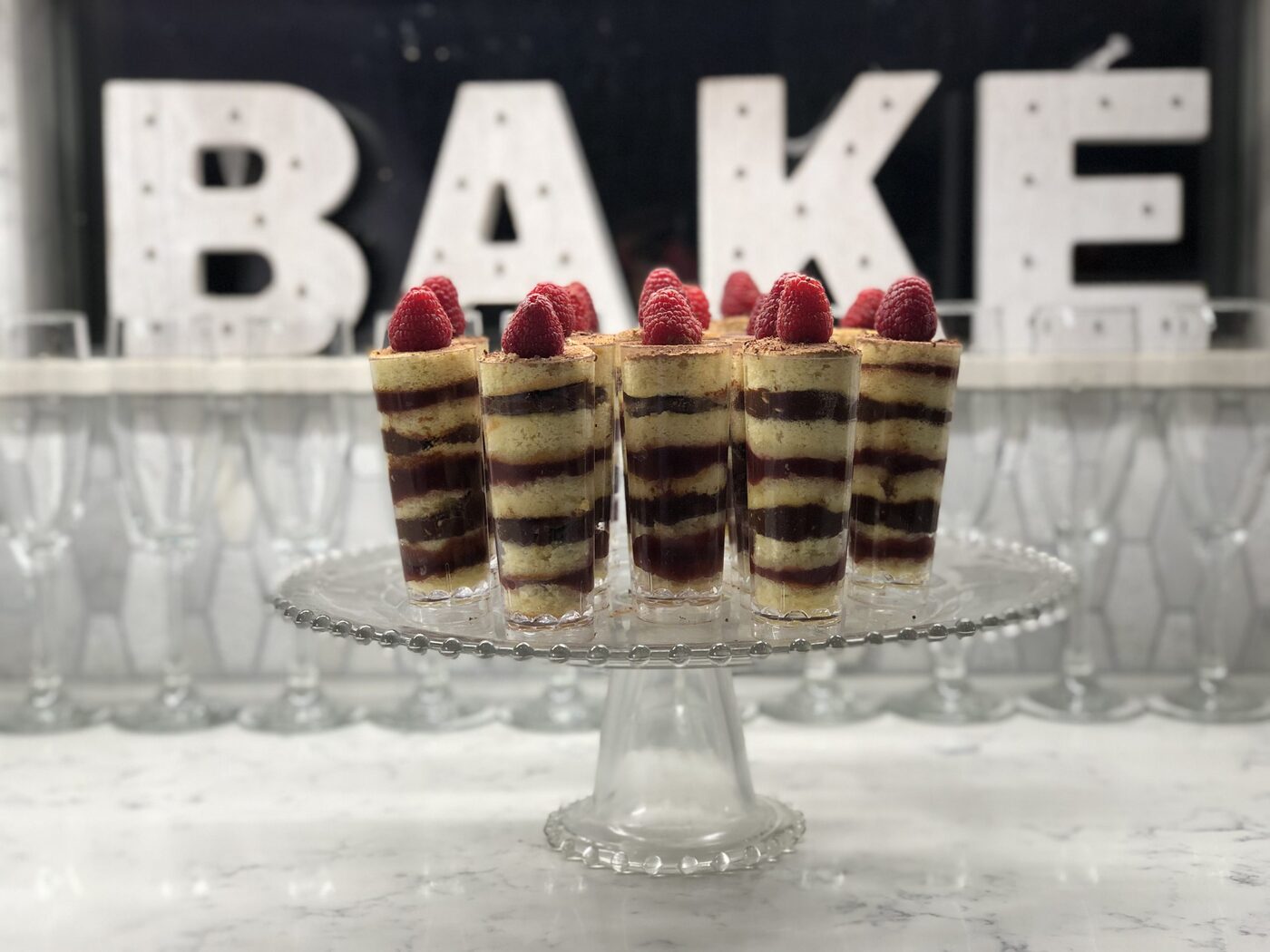 Vanilla raspberry party shooters