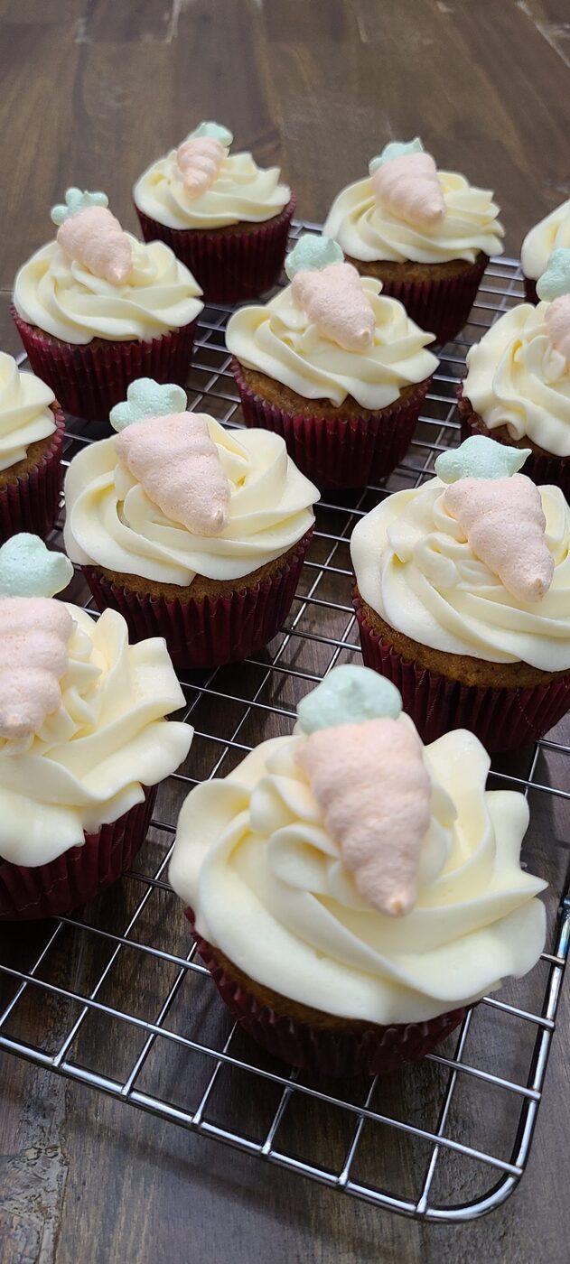 Carrot meringue topped carrot cupcakes